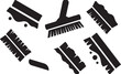 © VectorPoint - Black and white cleaning brush icons on white background