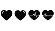 © MdGolam - A series of black heart icons depicting increasing life signs silhouette