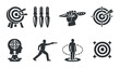 © Hanna - Silhouette illustrations of target practice and martial arts symbols