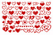 © yellowj - a big set of hand-drawn hearts isolated on a white background