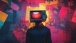 © Shahidaartworks - Abstract Portrait of Man with Retro TV Head