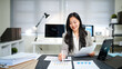 © Stella 16 - Business woman, documents and accountant check report for information, financial data or analysis. Paperwork, auditor and female professional checking for auditing, planning or bookkeeping in office.
