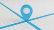 © TechVerse - A blue map pin on a white graph paper background with grid lines and blue lines