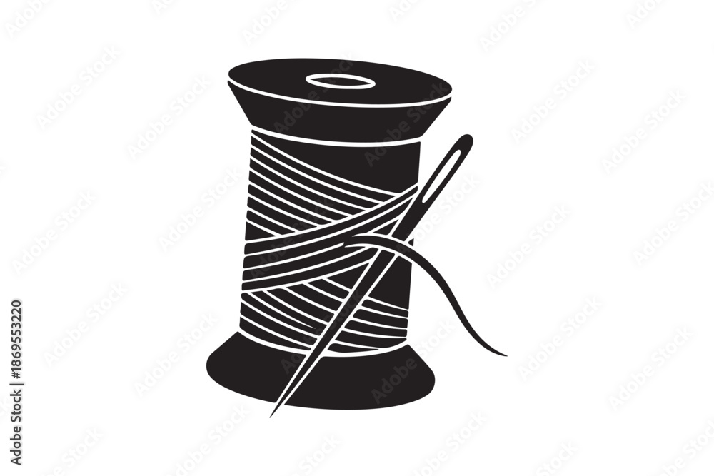 Simple drawing of a spool of thread vector art Stock Vector | Adobe Stock