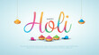 © RMAKE - Indian festival happy Holi with colorful background with color pot. Creative vector illustration design.