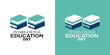 © PaulStd - Modern International Education Day logos featuring book stacks, perfect for promoting global learning and literacy initiatives with a professional and vibrant design