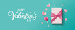 © Mehdi - Valentines Day message with a gift box and paper hearts