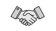© ZAENAL - Handshake Outline Icon with Grey Fill Representing Business Agreement and Partnership on Isolated White Background