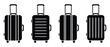 © Anujit - Travel luggage or bag vector icon set. Trolley bag icon. Flat luggage vector illustration.