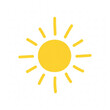© Graphova Studio - icon single doddle sun, Flat vector illustration, isolated on white background