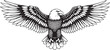 © Said - Majestic bald eagle with wings spread in a powerful and iconic black and white illustration