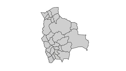  Detailed vector map outline of a South American country, showcasing its internal political subdivisions and geographical structure in a clear, illustrative format for educational and design purposes