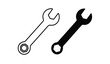 © ARSM D - Two wrenches icon set with black and white colors for tools and equipment