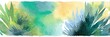 © Ingvar Shelly - pastel watercolor postcard, watercolor postcard template with flowing pastel washes, stylized palm leaves, and empty copy space no text, painted on cold-press watercolor paper