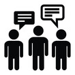 © Graphivec - Three people icons talking to each other with speech bubbles