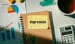 © hogehoge511 - There is sticky note with the word Impression. It is as an eye-catching image.