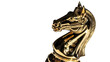 © Sohail - Luxury Golden Chess Knight Piece with Glossy Reflective Finish isolated PNG with Transparent Background