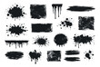 © cac_tus - Grunge ink and paint elements set featuring various splashes, drips, brush strokes, and textures for graphic design projects