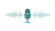© Sitaram - Radio microphone sound waves illustration representing world radio day audio communication media culture broadcasting voice technology and creative global listening concept