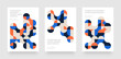 © dimakostrov - Template with fluid geometric shapes. Abstract bauhaus geometric pattern backgrounds with metaball fusion. Layout for flyer, poster or cover.