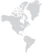 © vector designer - Map of North and South America a simplified grey political outline for global business and travel concepts isolated on a white background