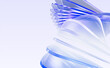 © marozhkastudio - Abstract glass 3d background with layered effect, pastel light purple blue gradient. Render dynamic wave line pattern of crystal glossy shapes, graphic array. Futuristic tech banner. 3D illustration