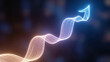 © Lynchsz - Abstract glowing light wave forming an upward arrow representing growth and success in a futuristic, abstract background
