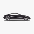 © melisa - Sleek automotive design: Minimalist black silhouette of a modern sports car