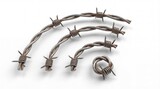 Barbed Wire Serenity: A close-up study unveils coils of sharp barbed wire, a testament to intricate craftsmanship. Each barb whispers tales of security and borders.
