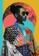 © ink drop - Abstract artistic female collage illustration. Trendy fashion collage