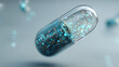© Lumi Stock Studio - futuristic medical capsule with glowing microchips, digital biotech health concept, transparent pill with electronic components and neon lights