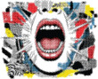 © TamimTech - Modern female face with halftone effect etro pop art halftone effect old newspaper print cut-out collage element