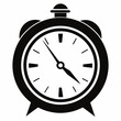 © Creative Graphic Des - Classic alarm clock icon black and white time management punctuality schedule reminder wake up