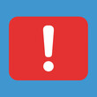 © Murda - Red square with white exclamation mark symbol for warning or alert.