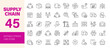 © Dear Lala - Supply chain icon set. Editable line icons. Vector illustration.