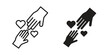© JacobJ - Philanthropy icons in black glyph and liner versions for design.
