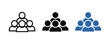 © chernika - Group icon set in black and blue - three variations of teamwork symbols