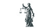 © Me`o - Themis goddess sculpture isolated on white background. Lady justice with scales and sword in hands. Judiciary symbol. Vector illustration.