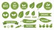 © Uttpol Saha - Organic bio label icons. Healthy, eco, and vegetarian food badges in vector format.