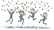© nevermind - Group of happy children jumping with confetti.