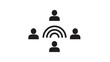 © Ziaul_Studio - Simple black and white icon depicting four people connected by communication waves