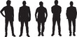 © Curto - vector, silhouette of front view of a group  of men standing