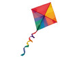 © Ева Поликарпова - A vibrant kite soaring through the air with a bright blue and yellow design