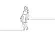 © supasup - Continuous Line Drawing of Elegant Woman in Dress and High Heels