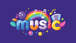 © merry - A vibrant and playful kids music logo featuring a rainbow with rounded letters, perfect for engaging young audiences in a fun and educational musical experience.