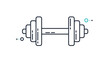 © Uzzal - A minimalist line art icon of a heavy dumbbell, representing fitness, weightlifting, gym workouts, and building physical strength.