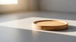 © Hengky - Minimalist wooden plate on a sunlit surface with soft shadows, clean background