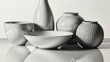 © Kimberly - Arrangement of Ceramic Vases and Bowls, Studio Still Life