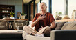© OnPoint/peopleimages.com - Breathing, health and senior woman on sofa in home with balance, calm or zen practice in living room. Meditation, healing and elderly female person with grounding ritual for relax in apartment.