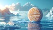 © Kirana - Large pill shape floating in a frozen water landscape under bright skies